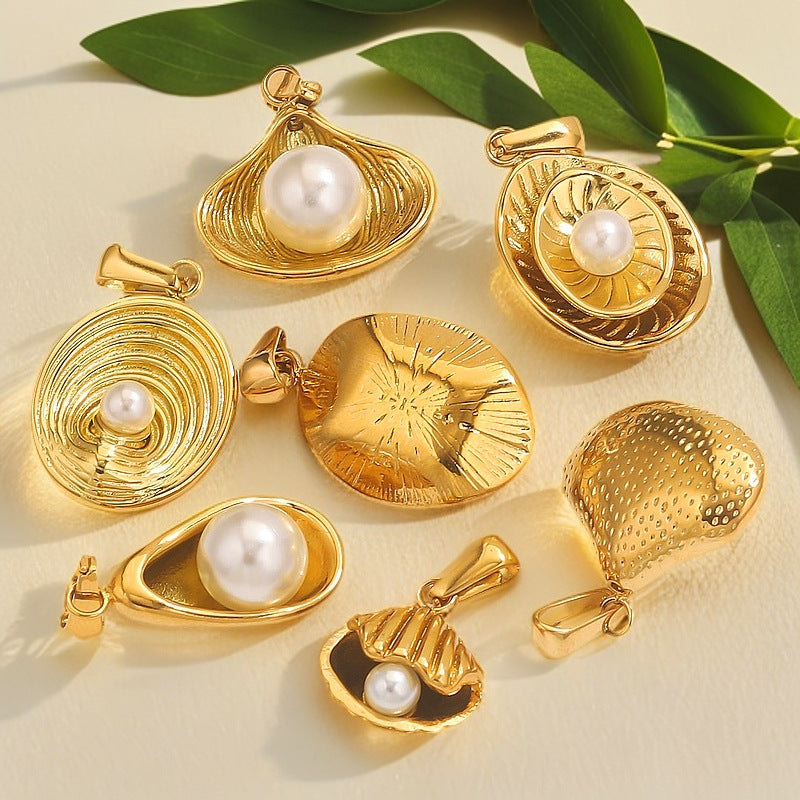 Irregular Imitation Pearl Stainless Steel Pendant