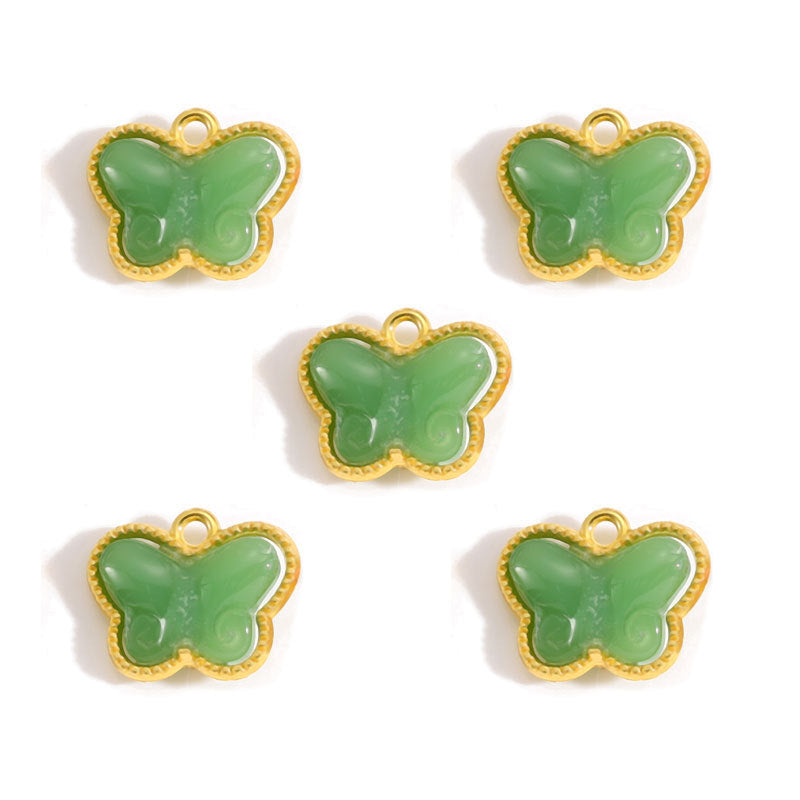 Pearl & Glass Butterfly Alloy Charms – Elegant Butterfly Pendants for DIY Bracelets, Earrings, Necklaces & Jewelry Making