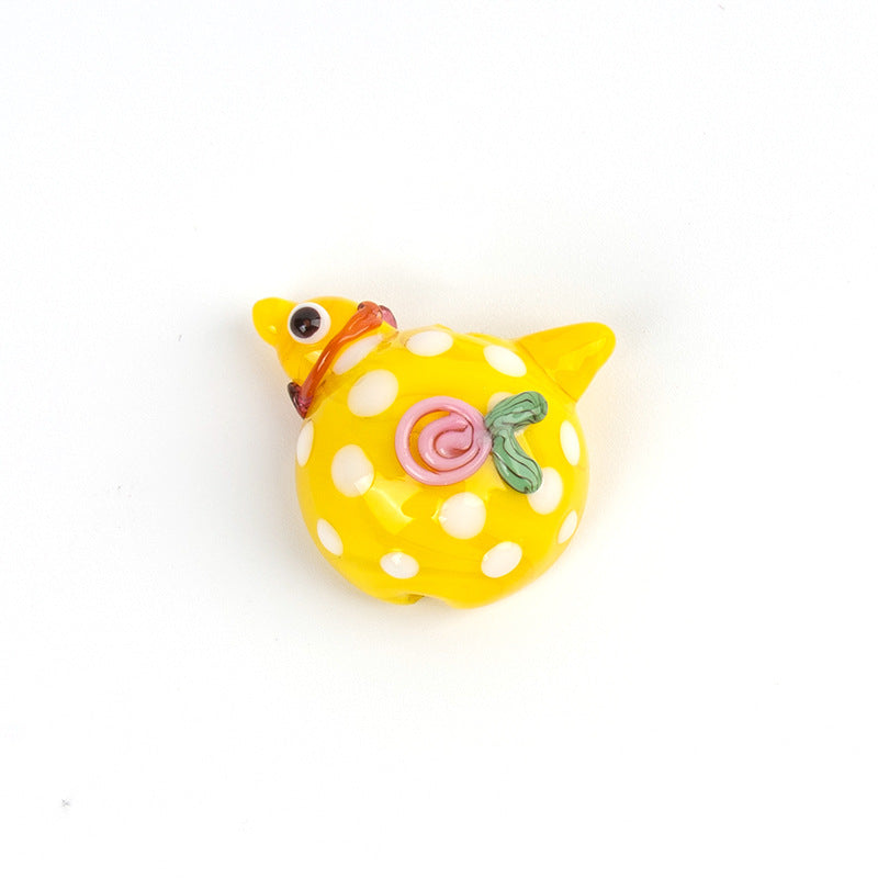 Lampwork Glass Dove Bird Beads – Polka Dot