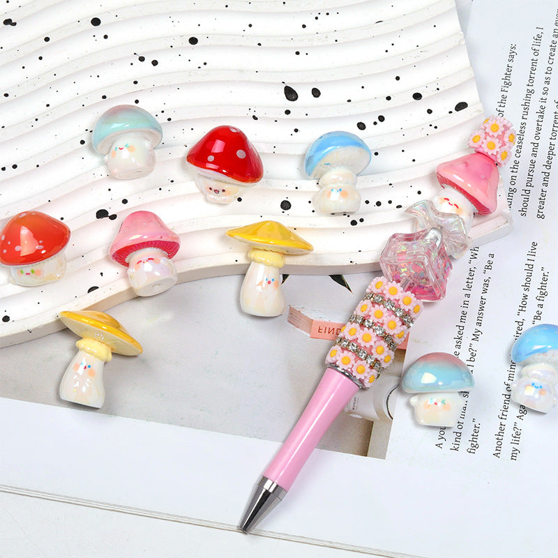 Cute Mushroom Resin Beads