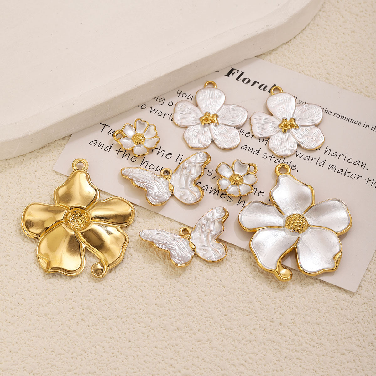 Flower & Butterfly Pendant Charms