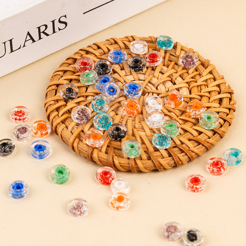 Colorful Powder-Glazed Flat Spacer Beads