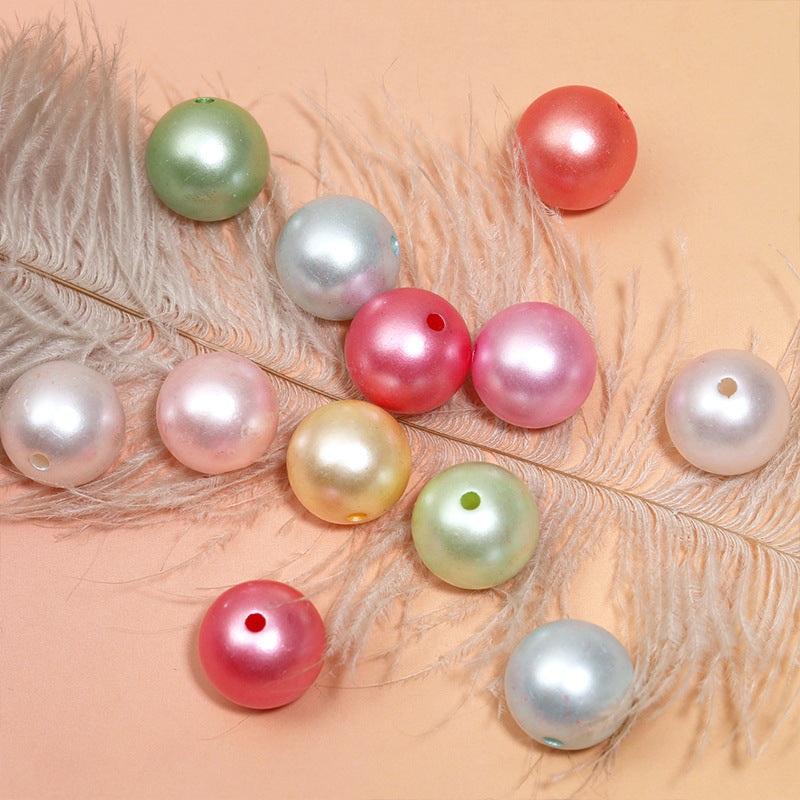 Glossy Metallic Acrylic Round Beads