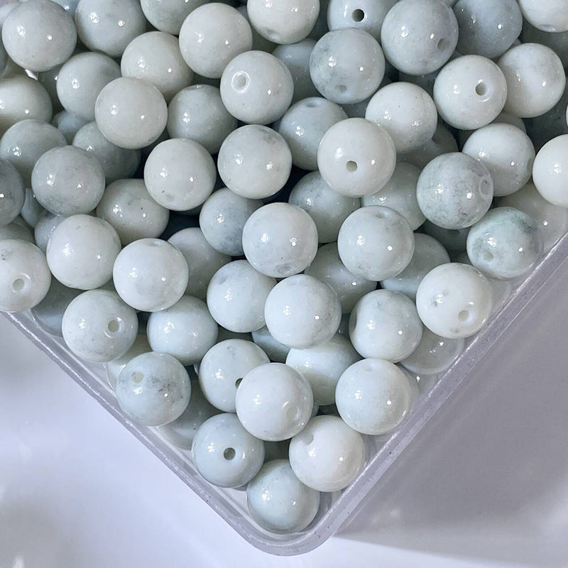 Glazed Porcelain Dragon Pattern Round Beads