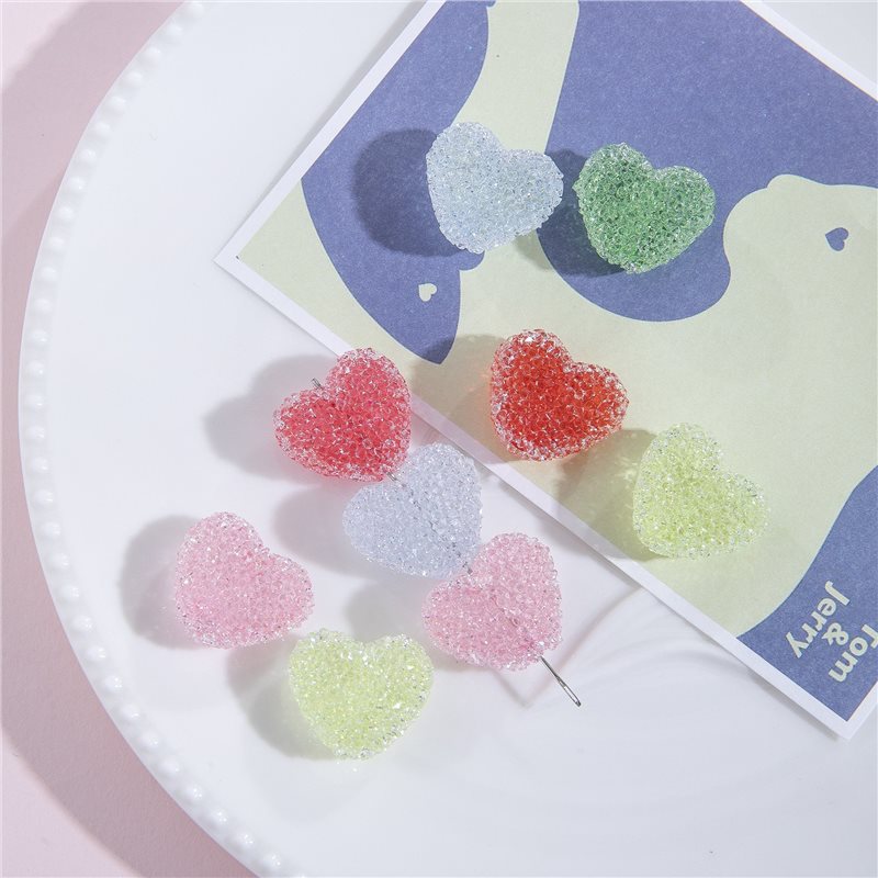 Candy Sugar Peach Heart Beads
