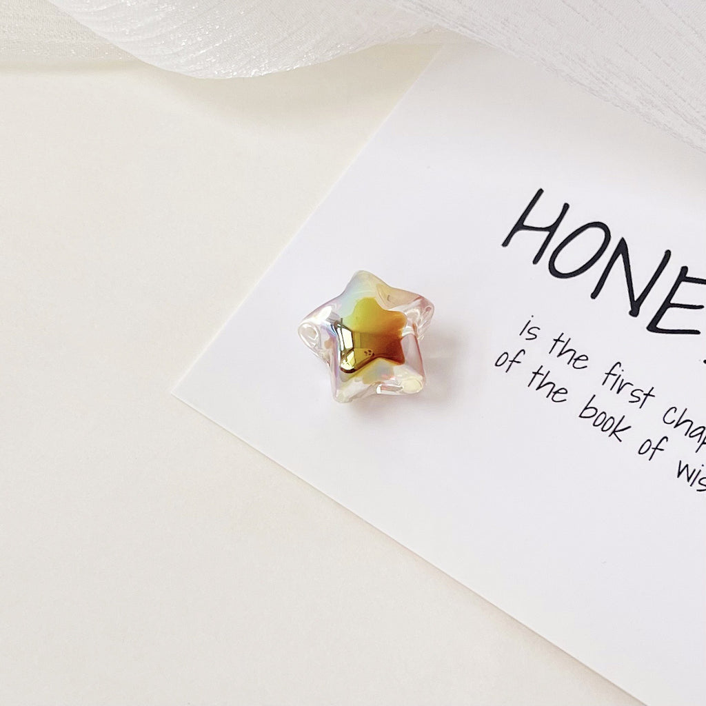Transparent Two-Tone Acrylic Star Beads