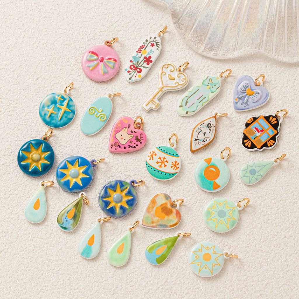 Painted Star Charms
