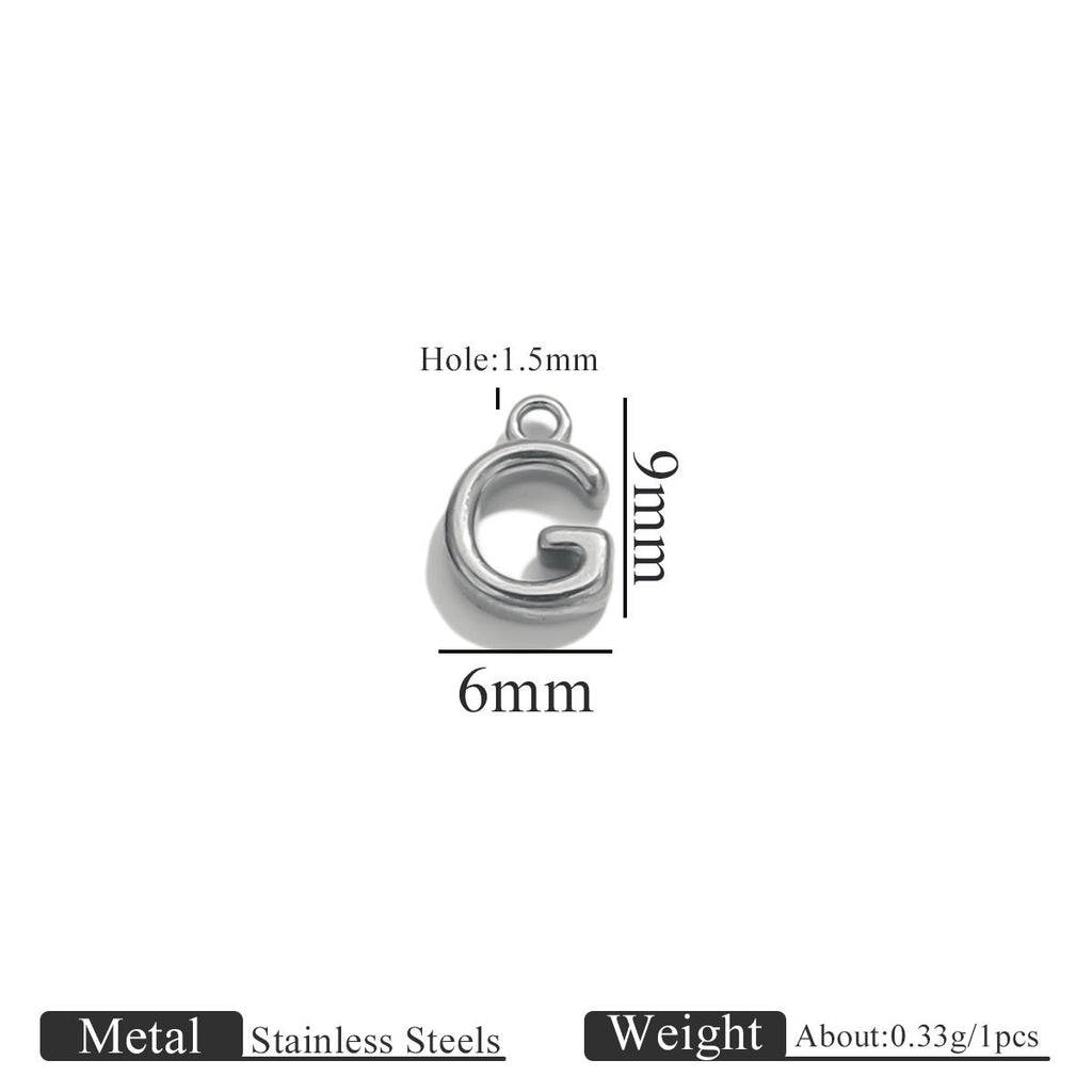 Mini A–Z Stainless Steel Round Letter Charms 10pcs