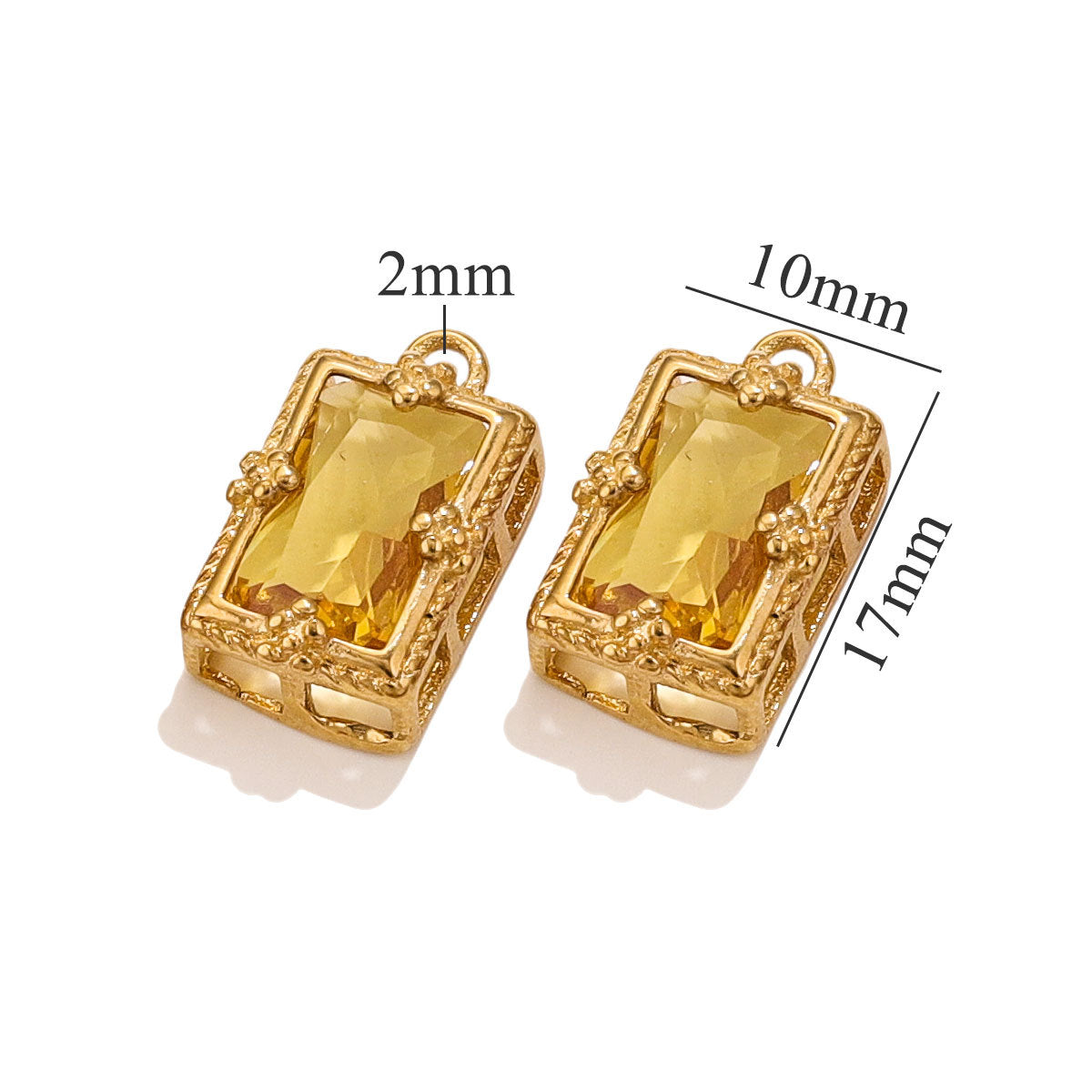 Stainless Steel Crystal Zircon Mini Pendant Charms