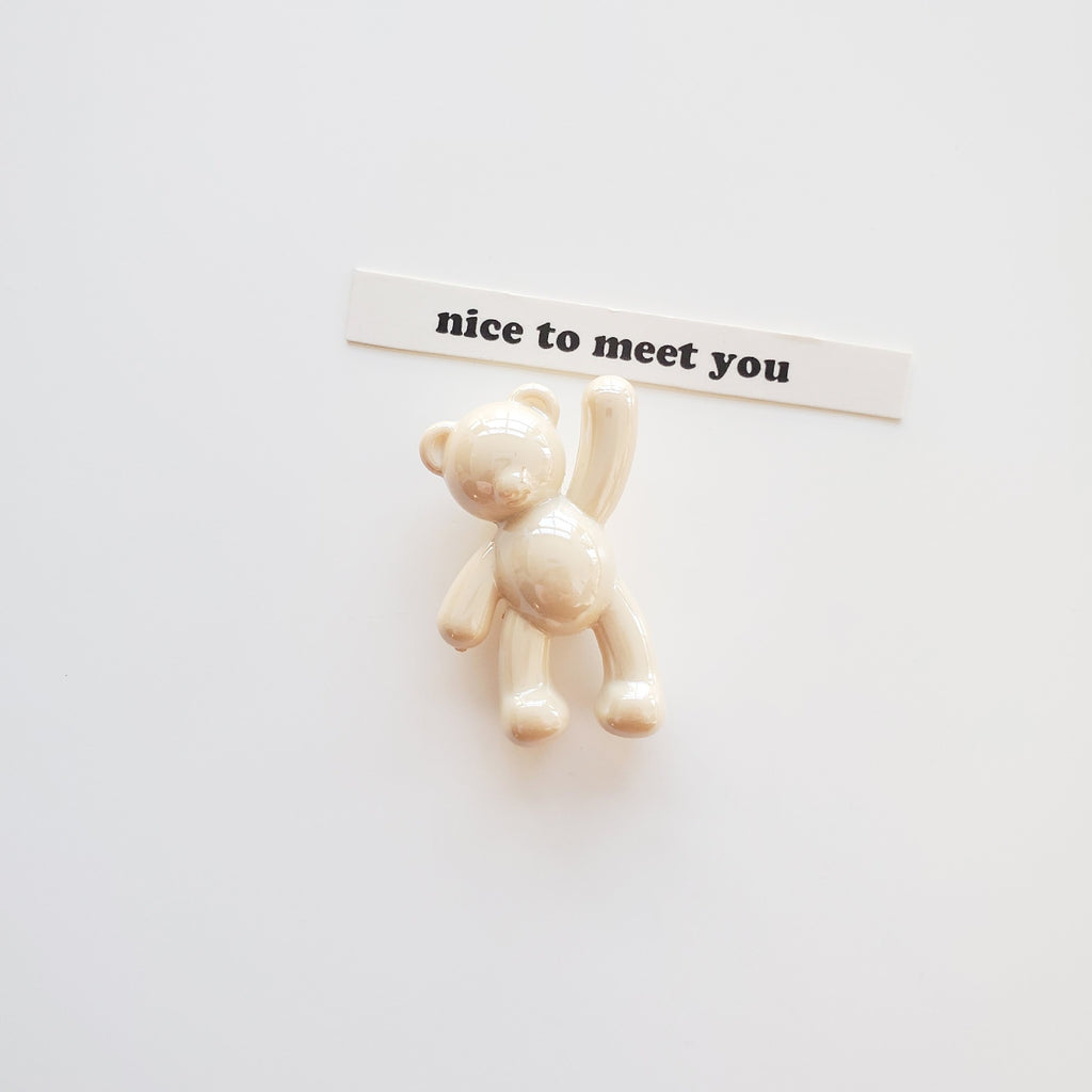 Cream Candy Bear Acrylic Beads