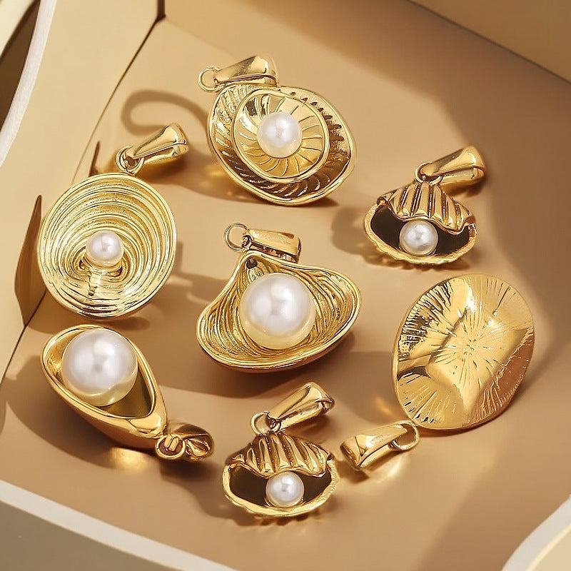 Irregular Imitation Pearl Stainless Steel Pendant