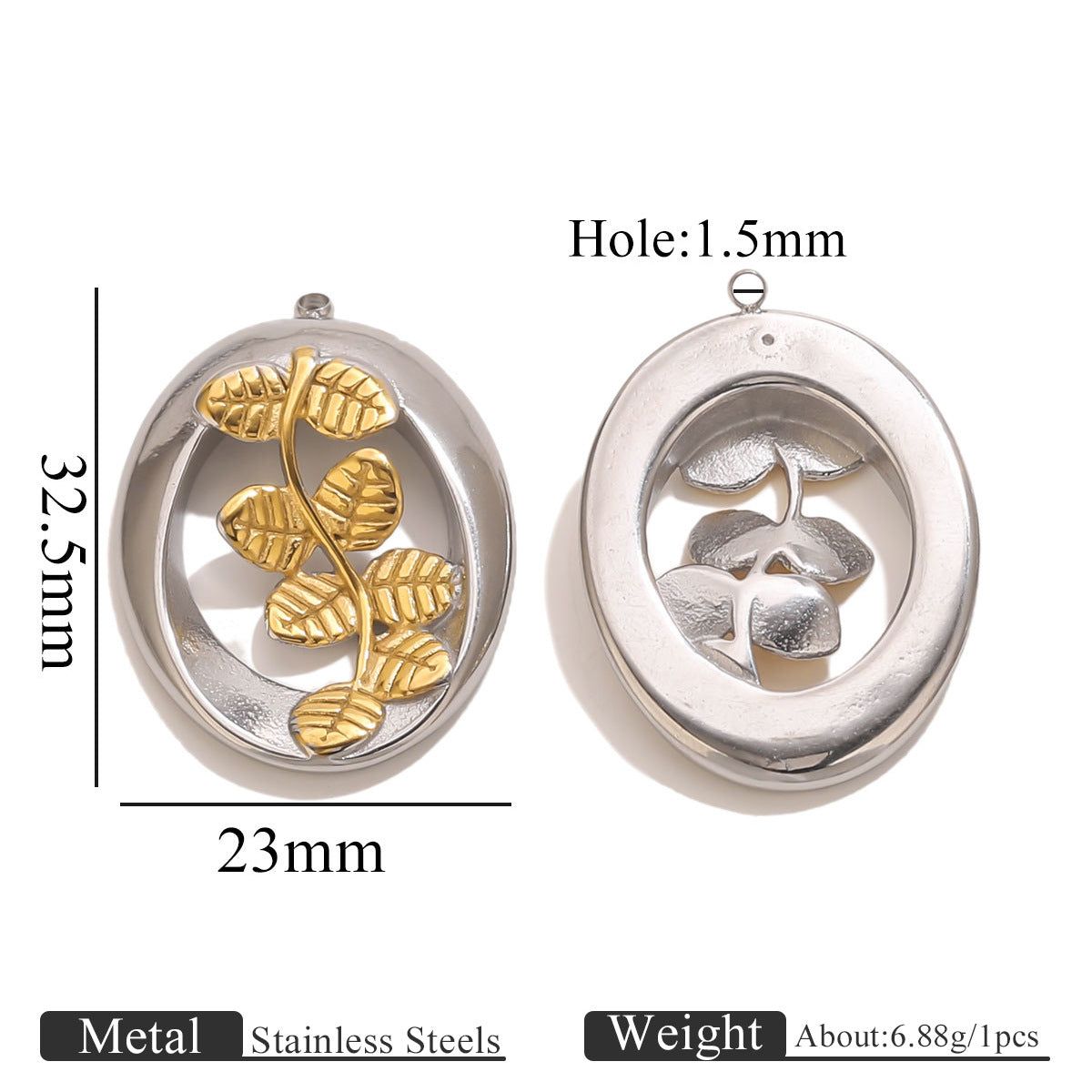 Vintage Stainless Steel Ocean Butterfly Pendant Charm for DIY Jewelry