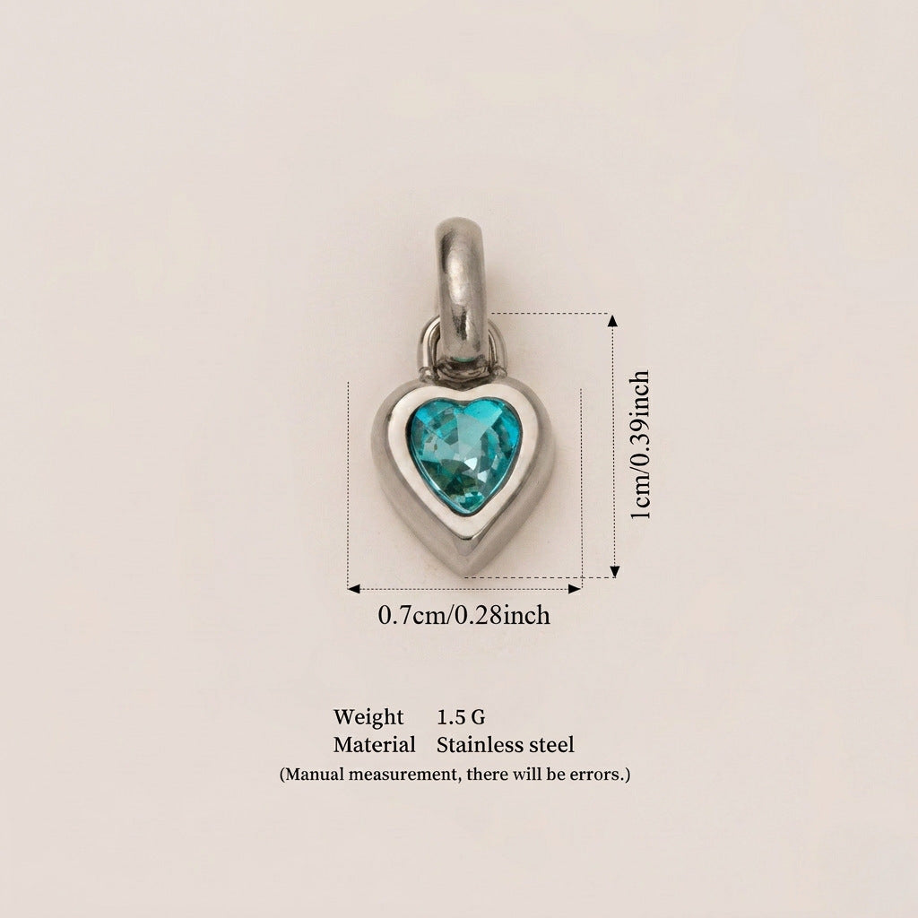 Heart Birthstone Charms