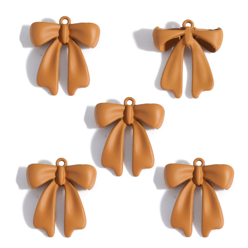 Colorful Painted Alloy Bow Charms – Fashion Ribbon Pendants for DIY Earrings, Necklaces, Hair Accessories & Jewelry Making