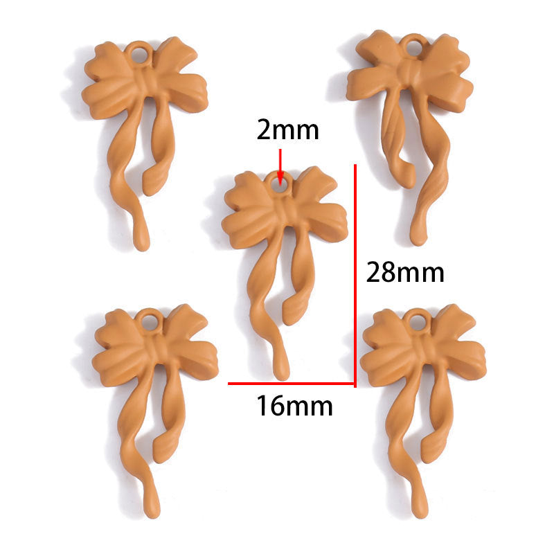 Colorful Painted Alloy Bow Charms – Fashion Ribbon Pendants for DIY Earrings, Necklaces, Hair Accessories & Jewelry Making
