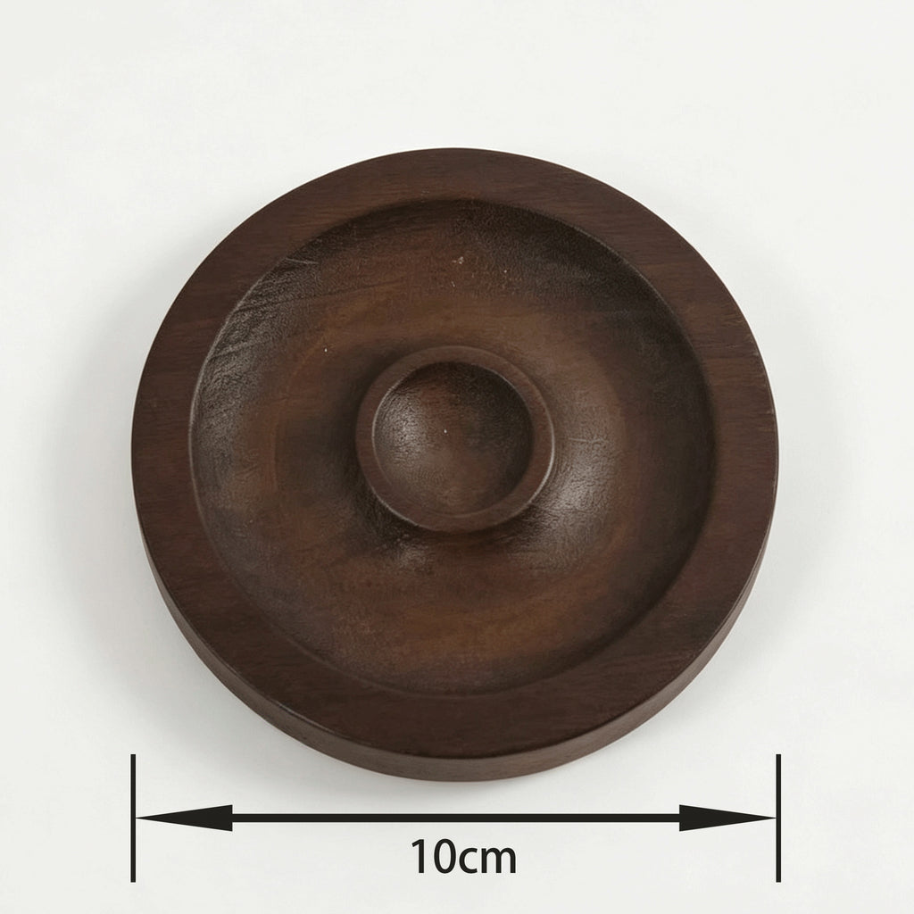 Walnut-Pattern Wooden Bead & Bracelet Display Tray – Vintage Jewelry Display Plate for Gemstone Bracelets, Craft Fairs & Market Stalls