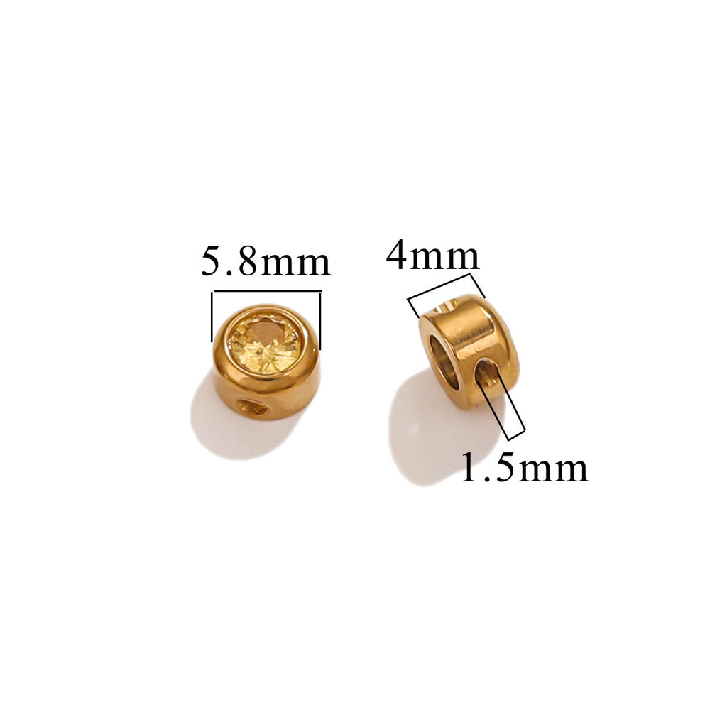 Colorful Rhinestone Stainless Steel Spacer Beads