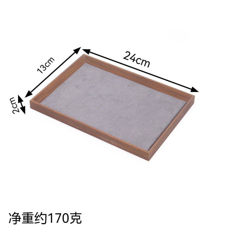 Black Walnut-Pattern Wooden Display Tray – Multi-Purpose Jewelry, Watch & Eyeglasses Organizer for Boutique Counters, Craft Fairs & Gift Displays