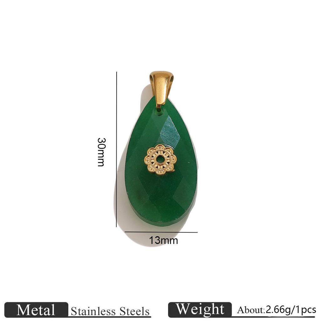 Natural Gemstone Teardrop Charms