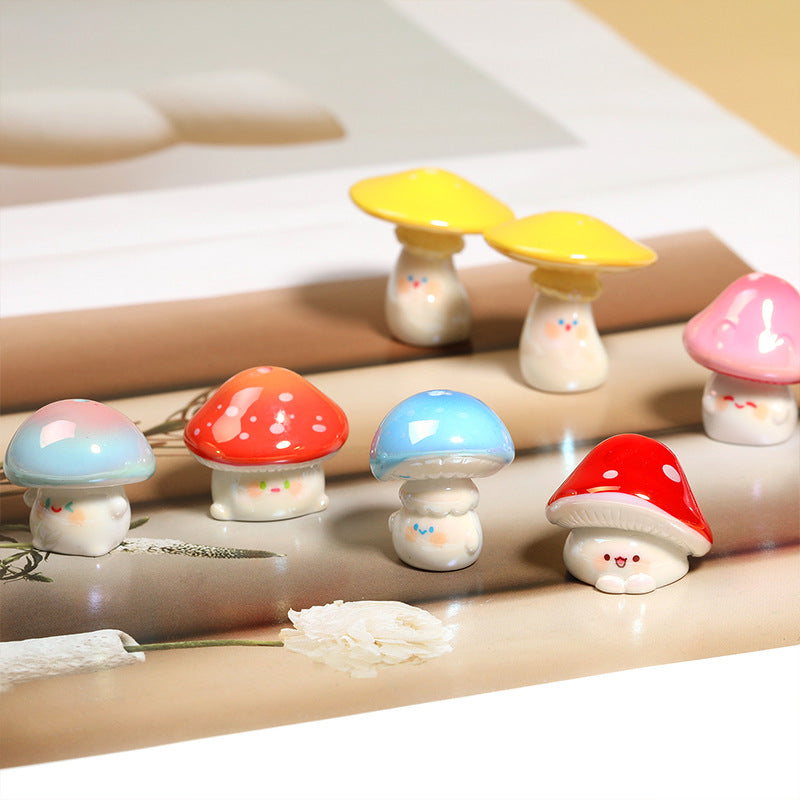 Cute Mushroom Resin Beads