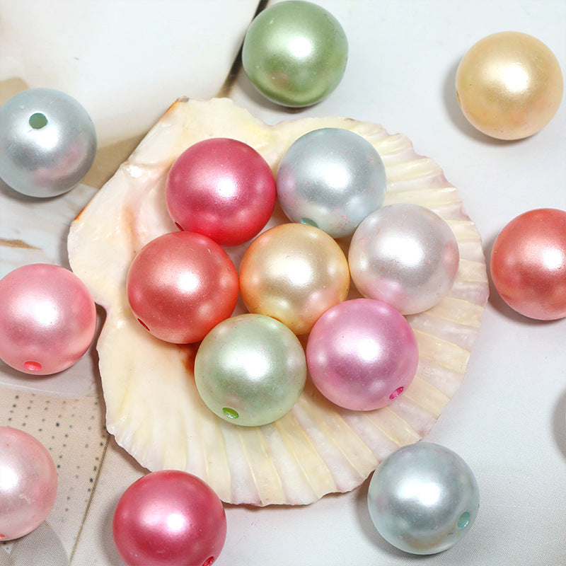 Glossy Metallic Acrylic Round Beads