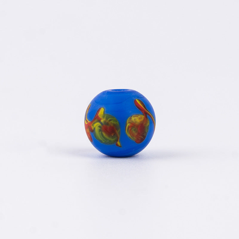 Hand-Painted Phoenix Eye Glass Beads