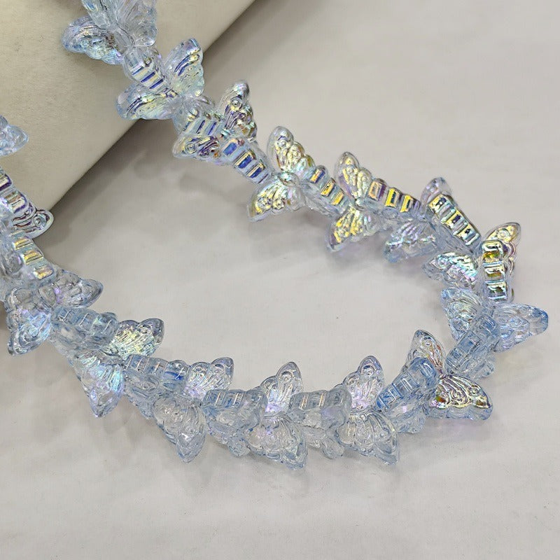 Glossy Butterfly Glass Beads – Glazed Butterfly-Shaped Loose Beads for DIY Bracelets, Phone Charms, Necklaces & Jewelry Making