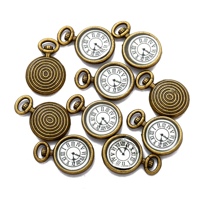 17×11mm Colorful Clock Charms – Korean-Style Zinc Alloy Enamel-Style Watch Pendants for DIY Bracelets, Necklaces & Jewelry Making