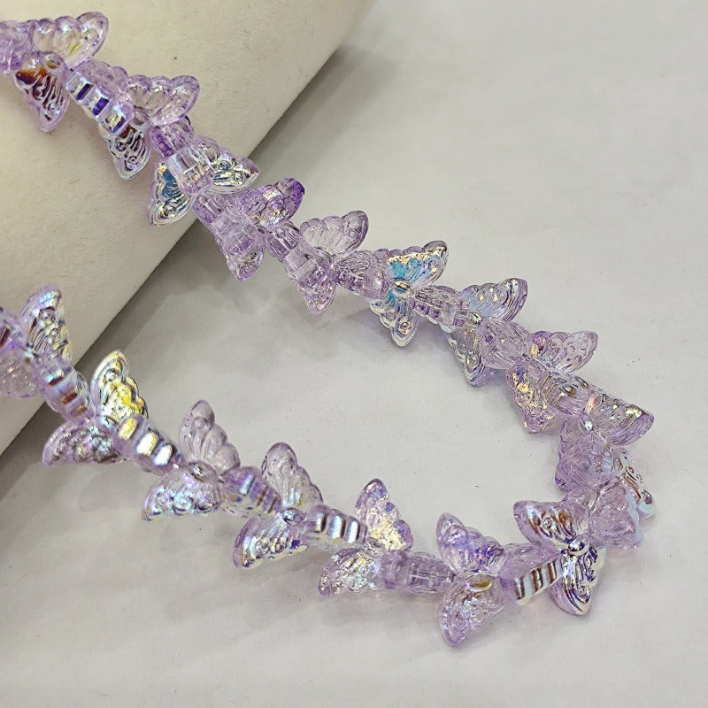 Glossy Butterfly Glass Beads – Glazed Butterfly-Shaped Loose Beads for DIY Bracelets, Phone Charms, Necklaces & Jewelry Making