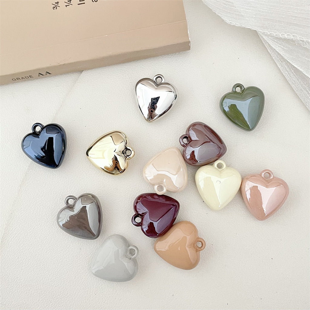 Painted Acrylic Heart Charms