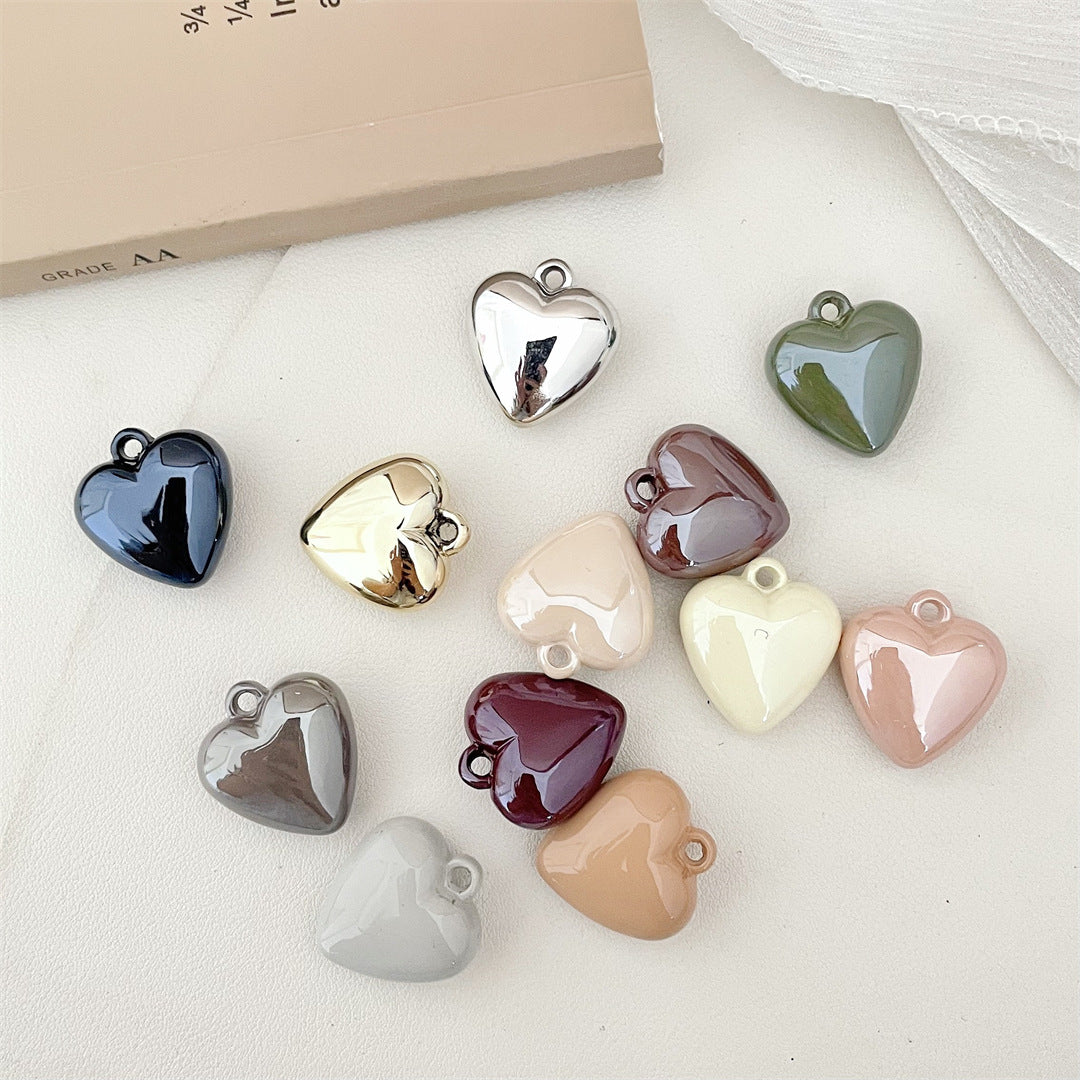 Painted Acrylic Heart Charms