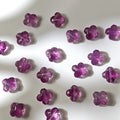 Translucent purple 10x13mm glazed crystal glass four-leaf clover beads