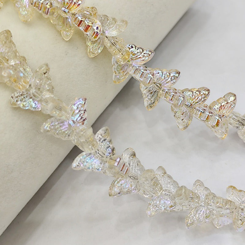 Glossy Butterfly Glass Beads – Glazed Butterfly-Shaped Loose Beads for DIY Bracelets, Phone Charms, Necklaces & Jewelry Making