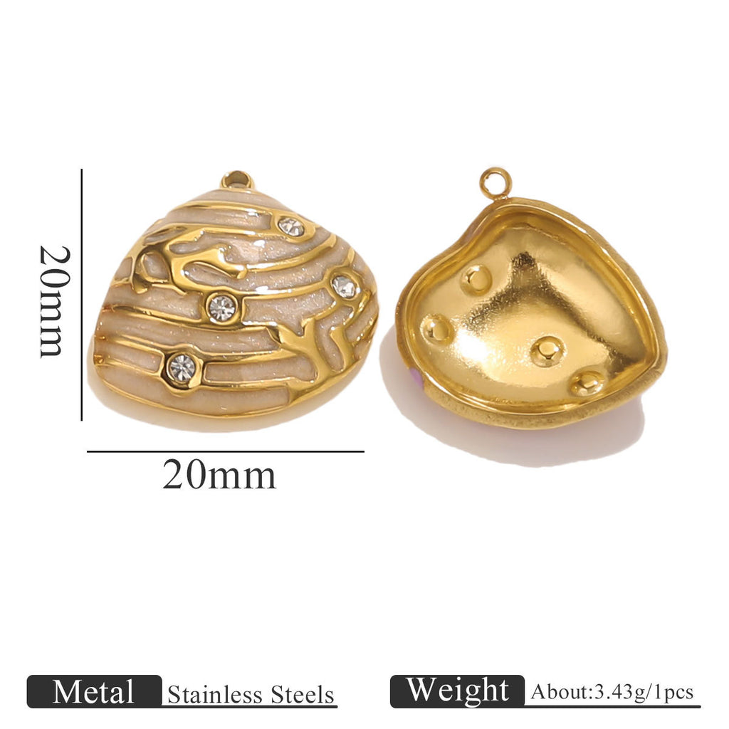 Gold Stainless Steel Shell Pendant Charms