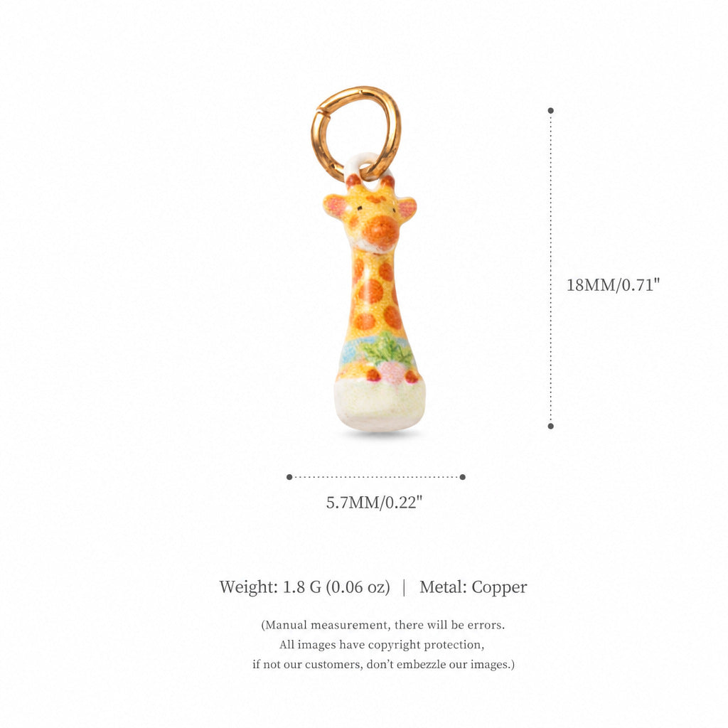 Gold-Tone Enamel Cartoon Animal Pendant Charms