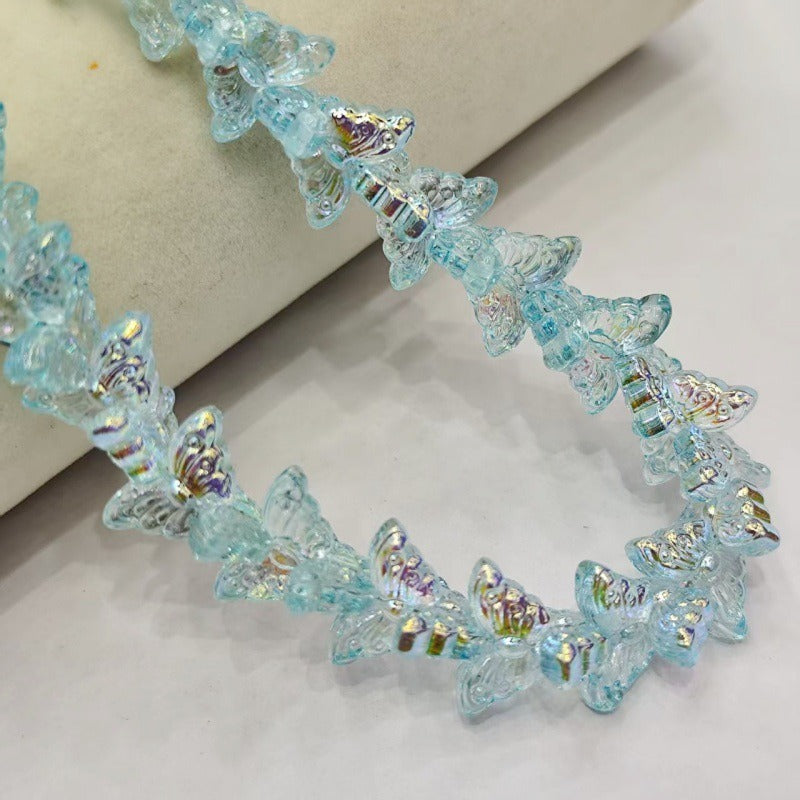 Glossy Butterfly Glass Beads – Glazed Butterfly-Shaped Loose Beads for DIY Bracelets, Phone Charms, Necklaces & Jewelry Making