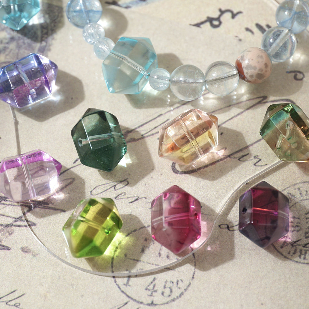 Hexagonal Glazed Beads