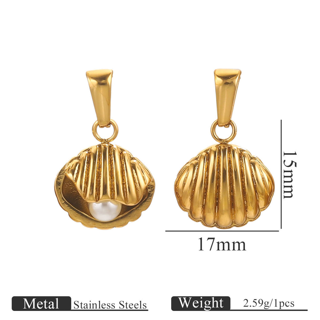 Irregular Imitation Pearl Stainless Steel Pendant