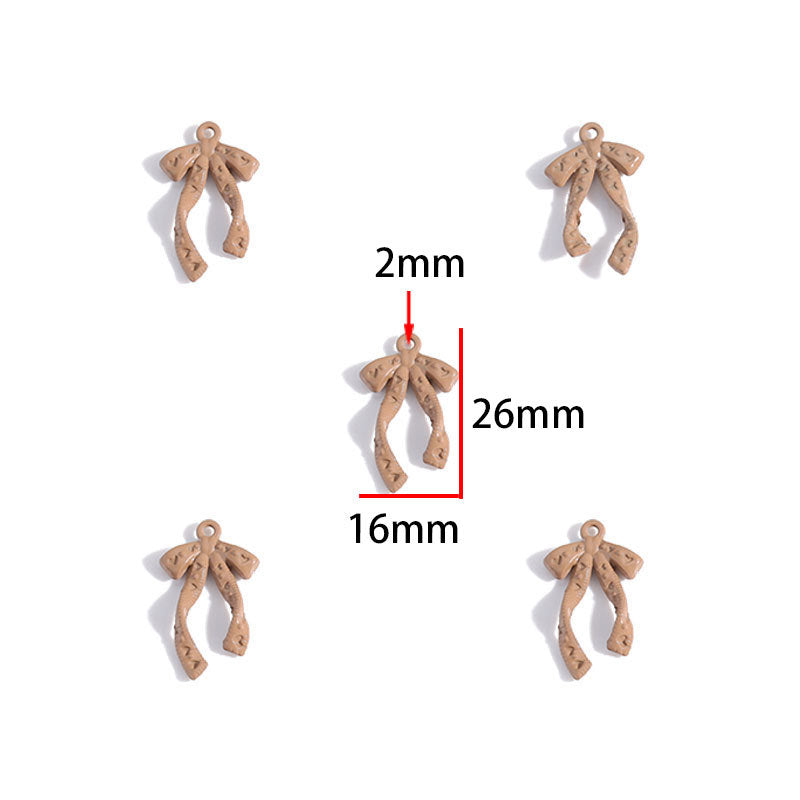 Colorful Painted Alloy Bow Charms – Fashion Ribbon Pendants for DIY Earrings, Necklaces, Hair Accessories & Jewelry Making
