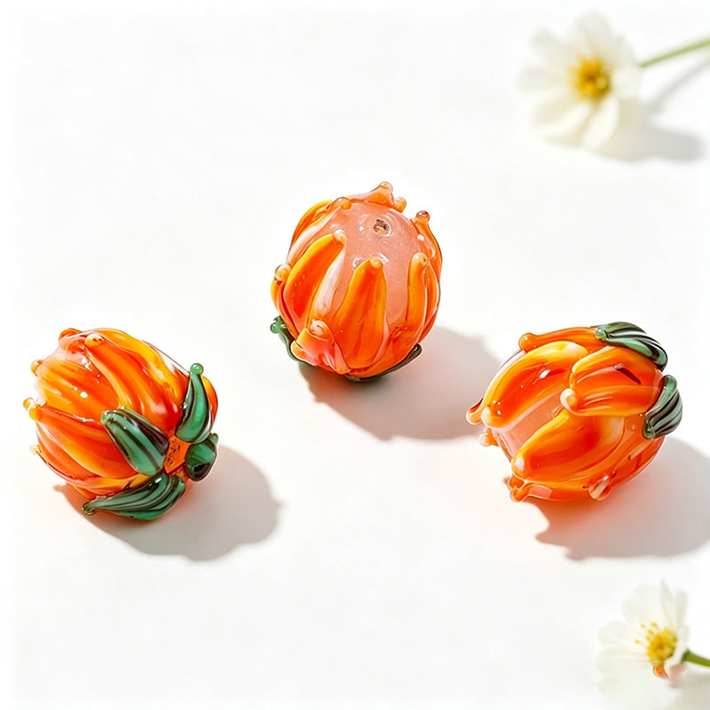 Tulip Flower Lampwork Beads