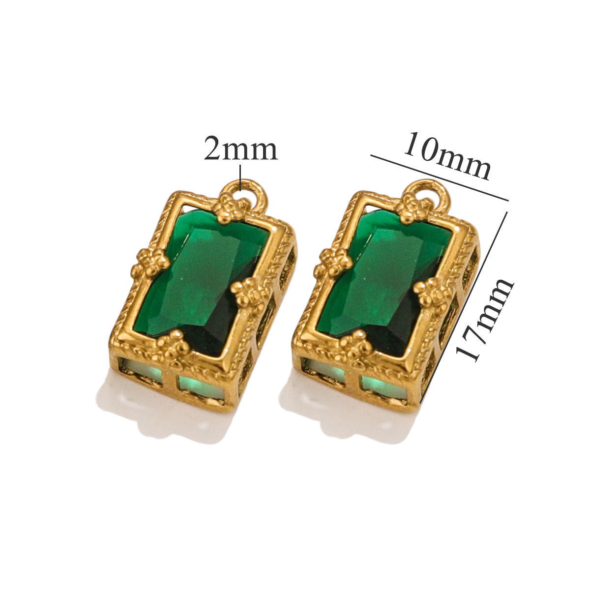 Stainless Steel Crystal Zircon Mini Pendant Charms