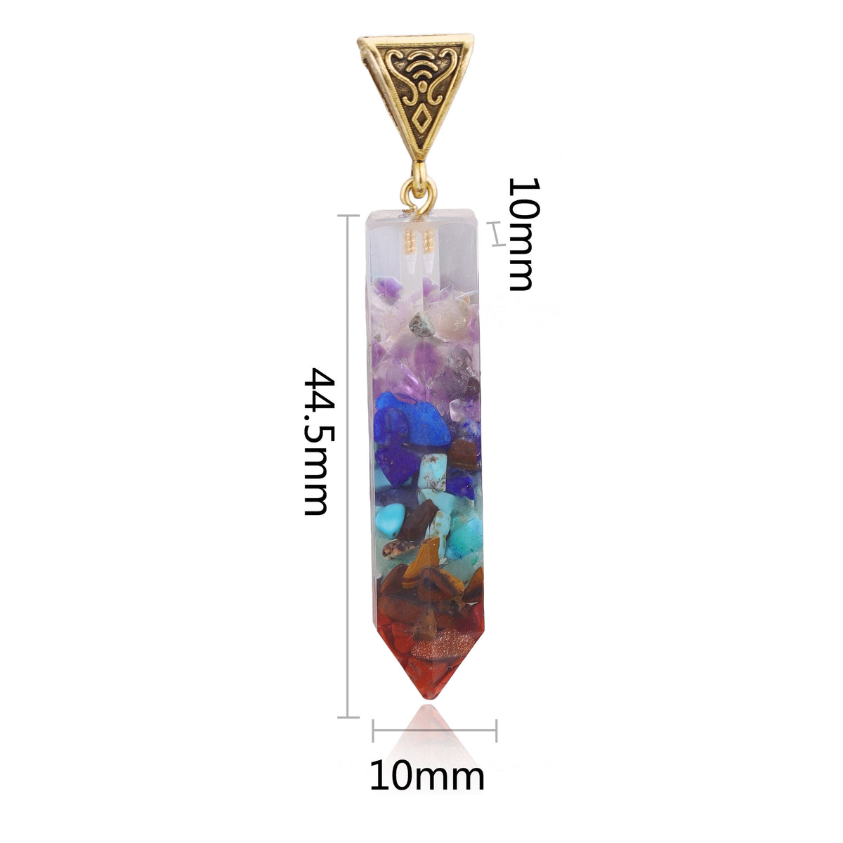 Colorful Natural Stone Chip Resin Pendant Charms