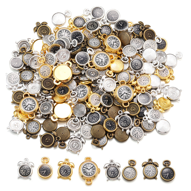 17×11mm Colorful Clock Charms – Korean-Style Zinc Alloy Enamel-Style Watch Pendants for DIY Bracelets, Necklaces & Jewelry Making