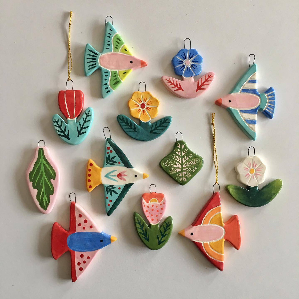 Bird & Flower Pendant Charms