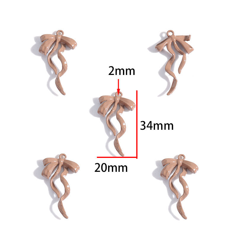 Colorful Painted Alloy Bow Charms – Fashion Ribbon Pendants for DIY Earrings, Necklaces, Hair Accessories & Jewelry Making