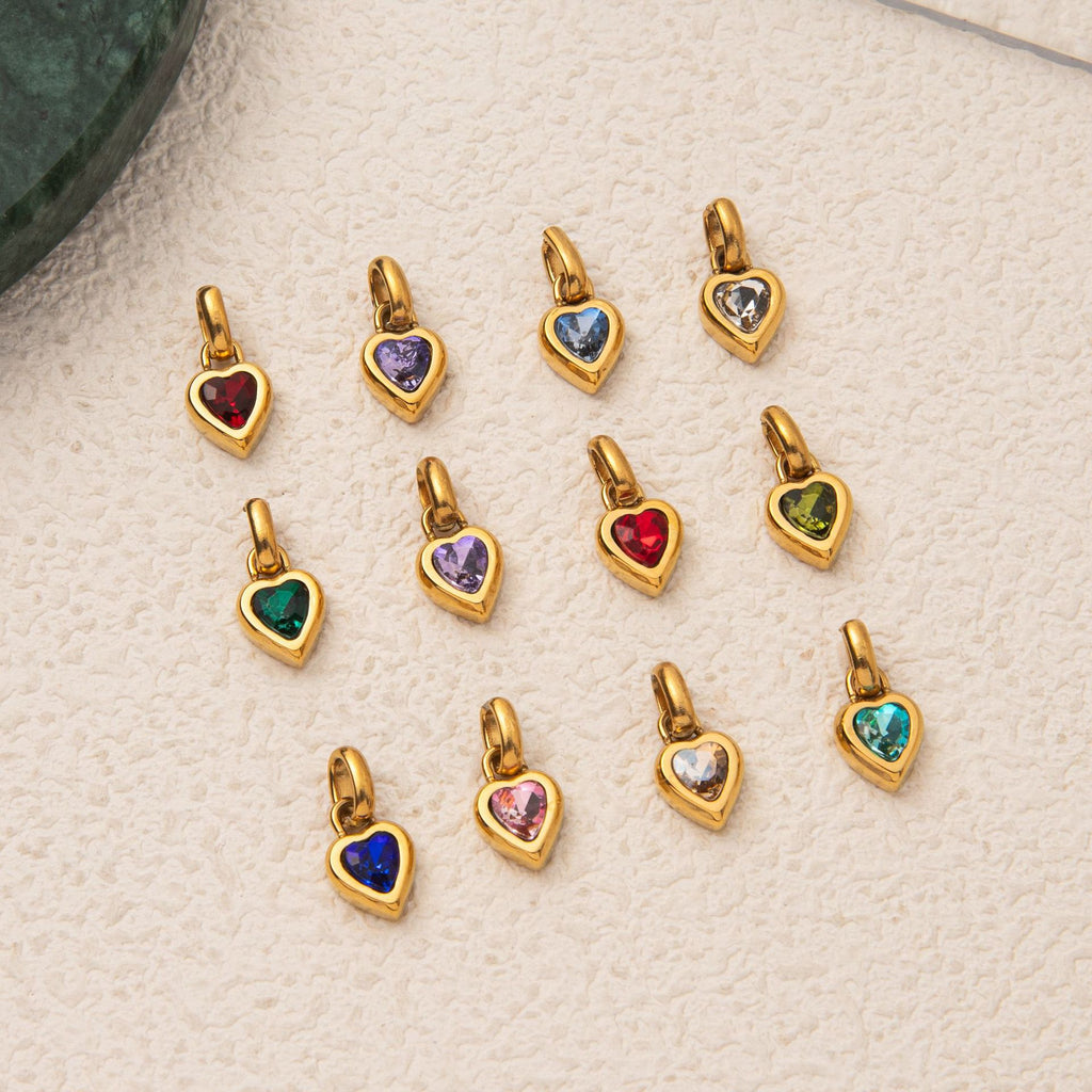 Heart Birthstone Charms