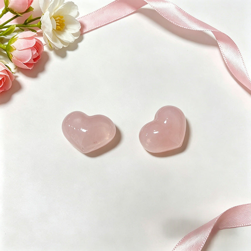 Cute Peach Heart Lampwork Glass Beads