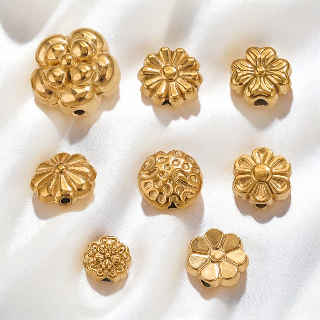 Lavender Flower Stainless Steel Spacer Beads