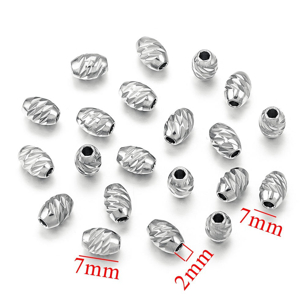 Diamond-Cut Stainless Steel Wheel Spacer Beads