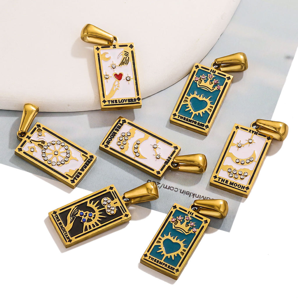 Vintage Tarot Card Pendant Charm